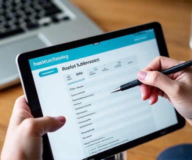 Person filling out a health questionnaire